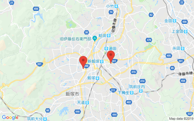 飯塚の保険相談窓口のマップ